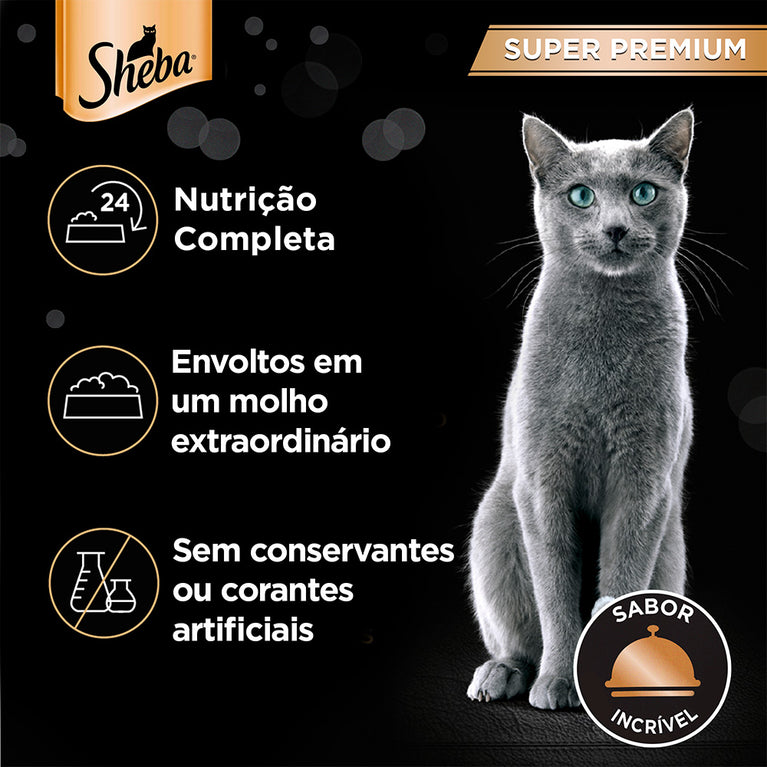 Ração Úmida Sheba Sachê para Gatos Adultos Sabor Frango Assado 85g