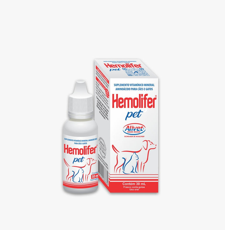 Suplemento Vitamínico Alivet Hemolifer Pet para Cães e Gatos - 30 mL