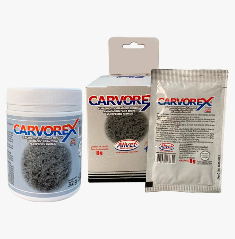 Suplemento Vitamínico Alivet Carvorex para Cães e Gatos 8 Gramas