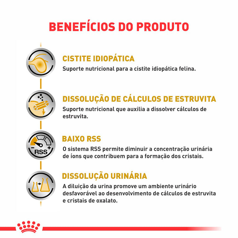 Ração Úmida Royal Canin Sachê Veterinary Diet Urinary S/O para Gatos com Cálculos Urinários - 85 g