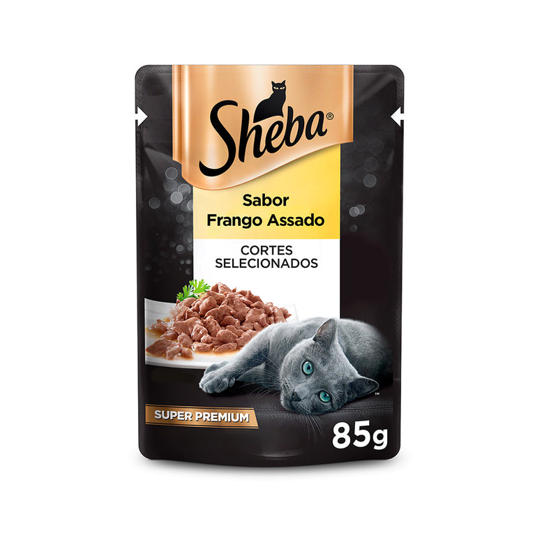 Ração Úmida Sheba Sachê para Gatos Adultos Sabor Frango Assado 85g