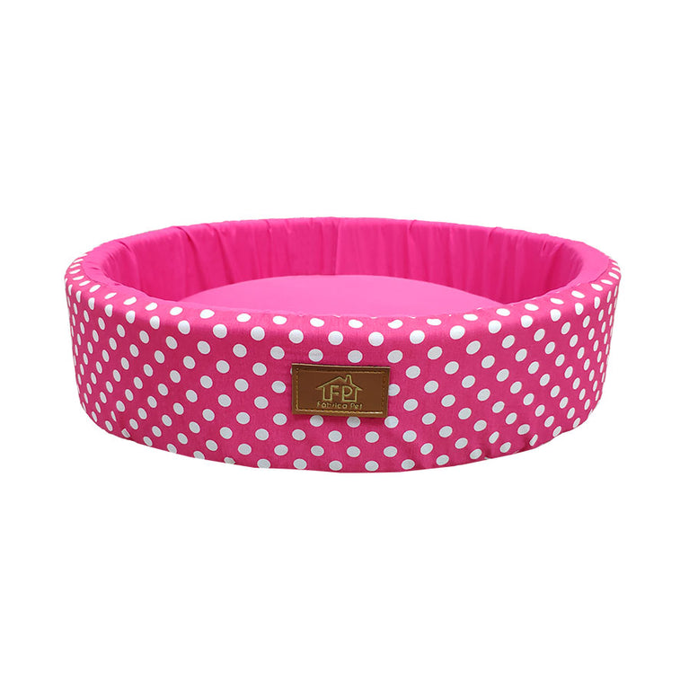 Cama Fábrica Pet Redonda para Cães e Gatos Tamanho M Unic Rosa
