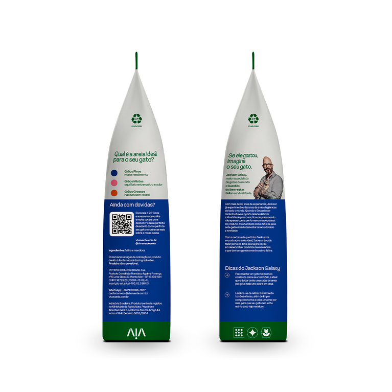 Kit 4 unidades Areia Higiênica para Gatos Viva Verde Grãos Finos 4 Kg