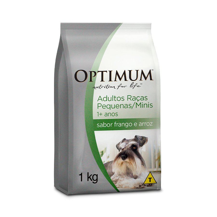 Ração Optimum para Cães Adultos Raças Pequenas e Minis Sabor Frango e Arroz 3 Kg