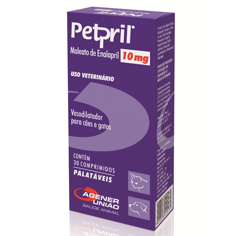 Vasodilatador Petpril Agener União para Cães e Gatos 5 mg 30 Comprimidos