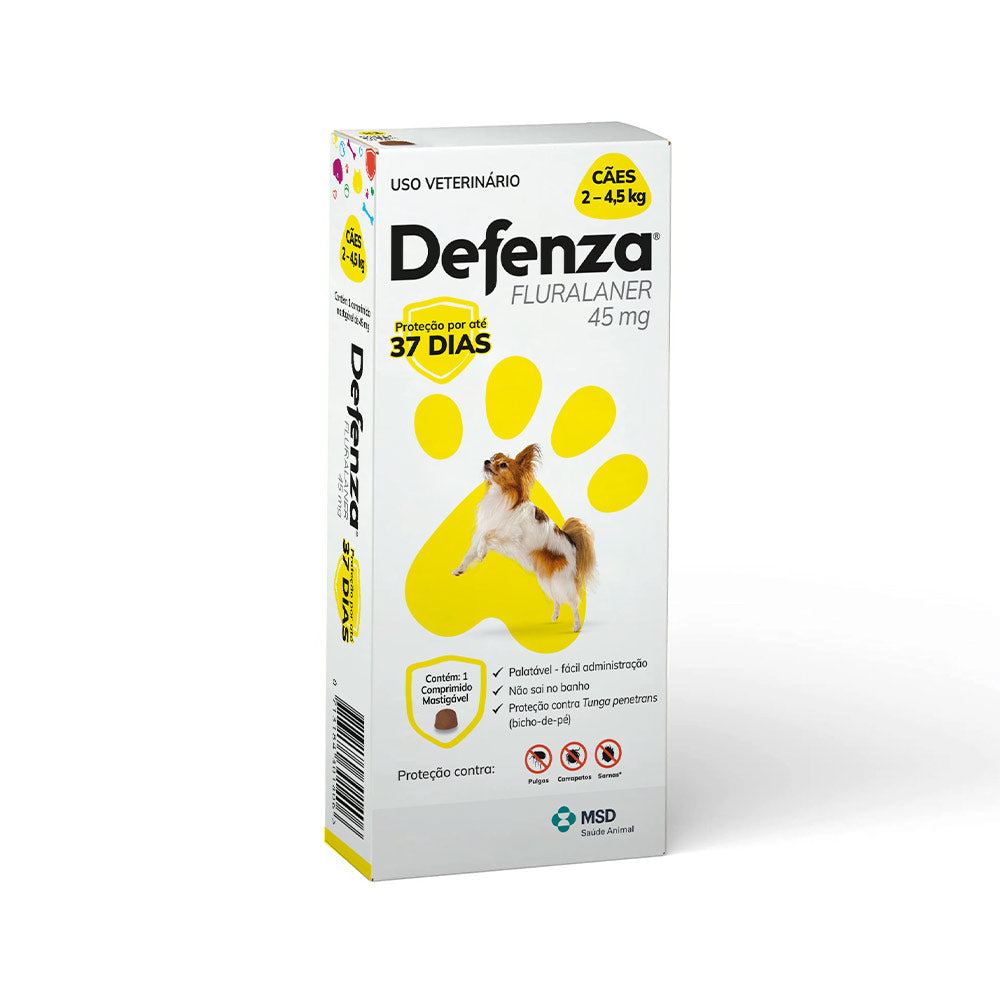 Antiparasitário MSD Defenza 45 mg para Cães de 2 a 4,5 kg