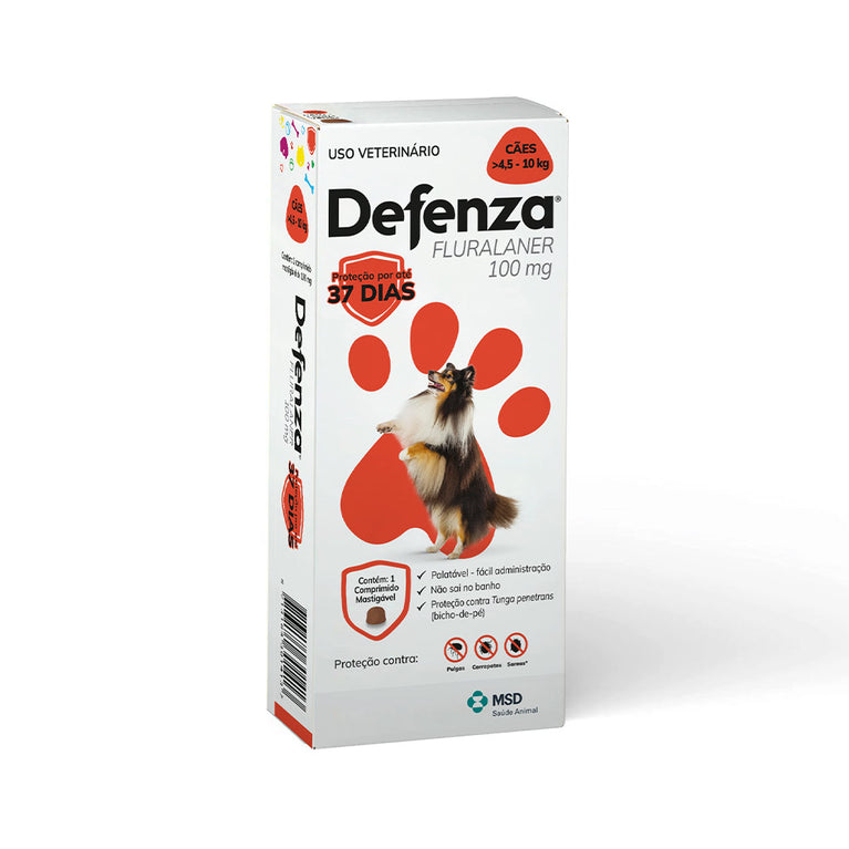 Antiparasitário MSD Defenza 100 mg para Cães de 4,5 a 10 kg