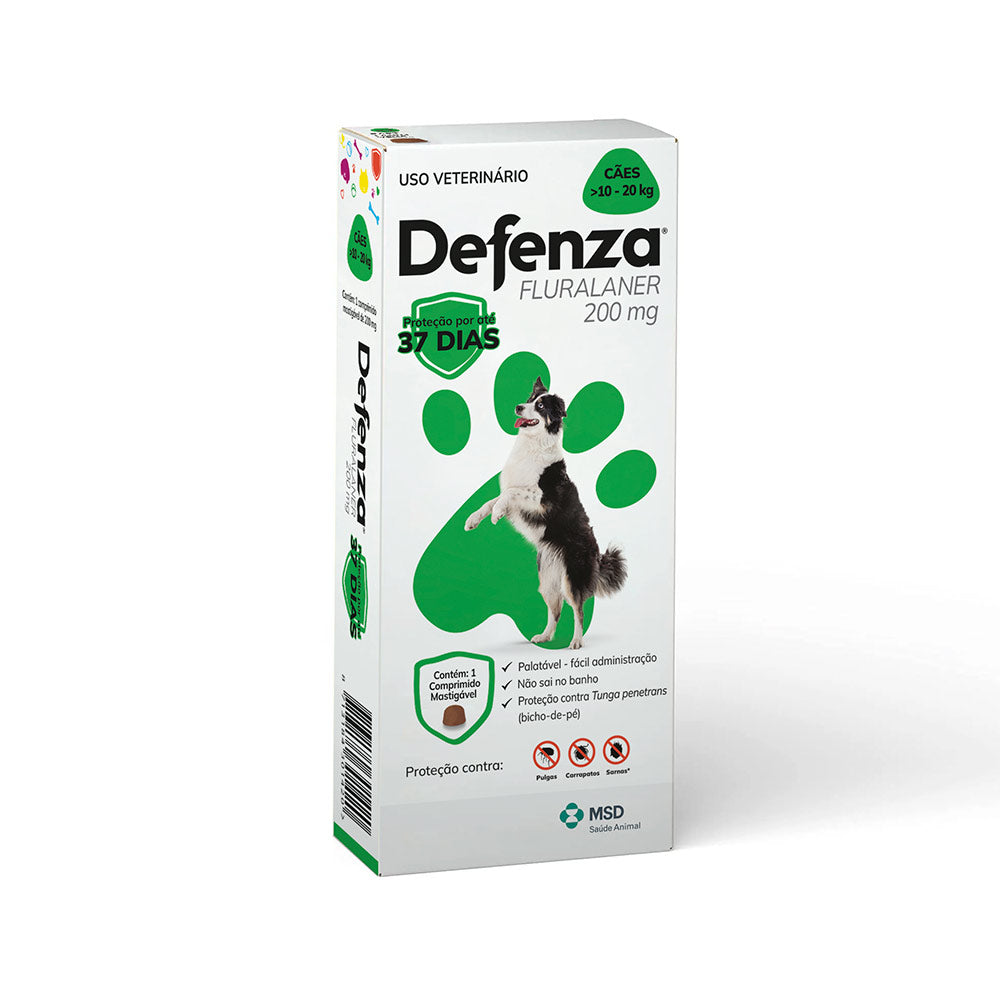 Antiparasitário MSD Defenza 200 mg para Cães de 10 a 20 kg