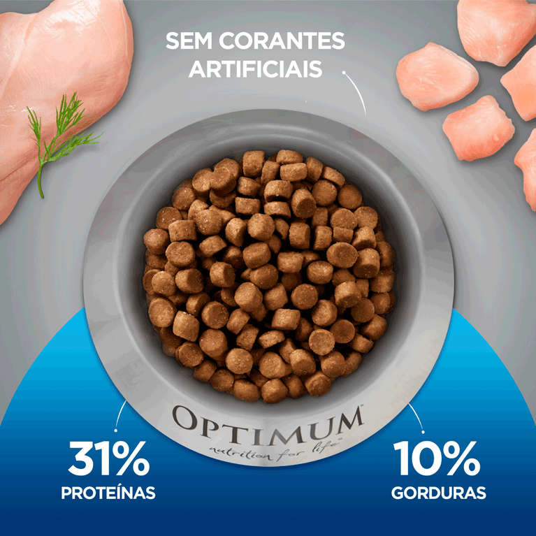 Ração Optimum para Gatos Adultos Castrados Sabor Frango