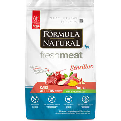 Ração Fórmula Natural Fresh Meat Sensitive para Cães Raças Mini e Pequenas Sabor Cordeiro