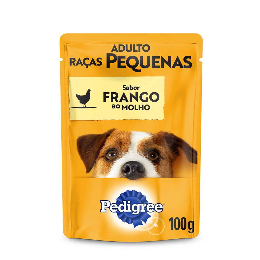 Ração Úmida Pedigree para Cães Adultos de Raças Pequenas Sabor Frango ao Molho Sachê 100 g