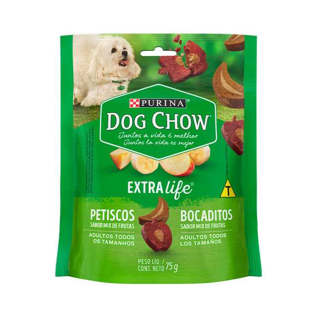 Petisco Nestlé Purina Dog Chow Extra Life para Cães Adultos Mix de Frutas 75 g