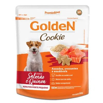 Biscoito Golden Cookie para Cães Adultos de Porte Pequeno Sabor Salmão e Quinoa 350 g