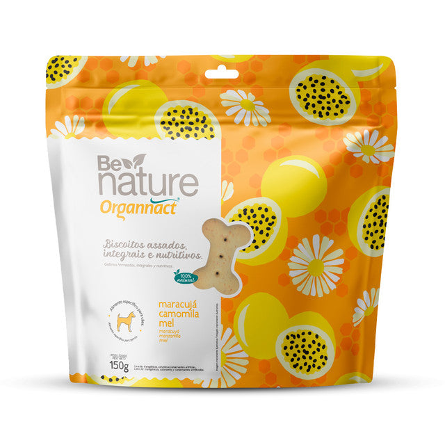 Biscoito Organnact Be Nature para Cães Sabor Maracujá, Camomila e Mel 150 g