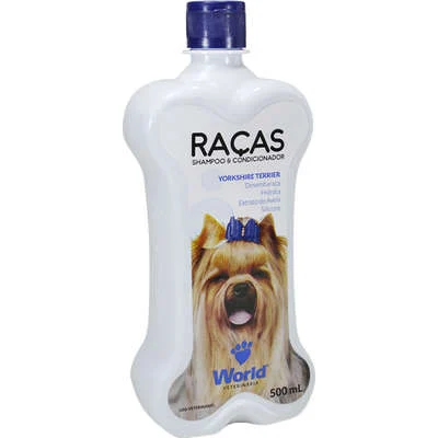 Shampoo e Condicionador World Veterinária Raças Yorkshire Terrier 500 mL