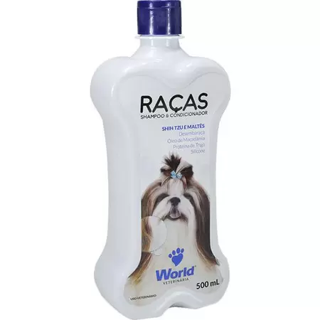 Shampoo e Condicionador World Veterinária Raças Shih Tzu e Maltês 500 mL