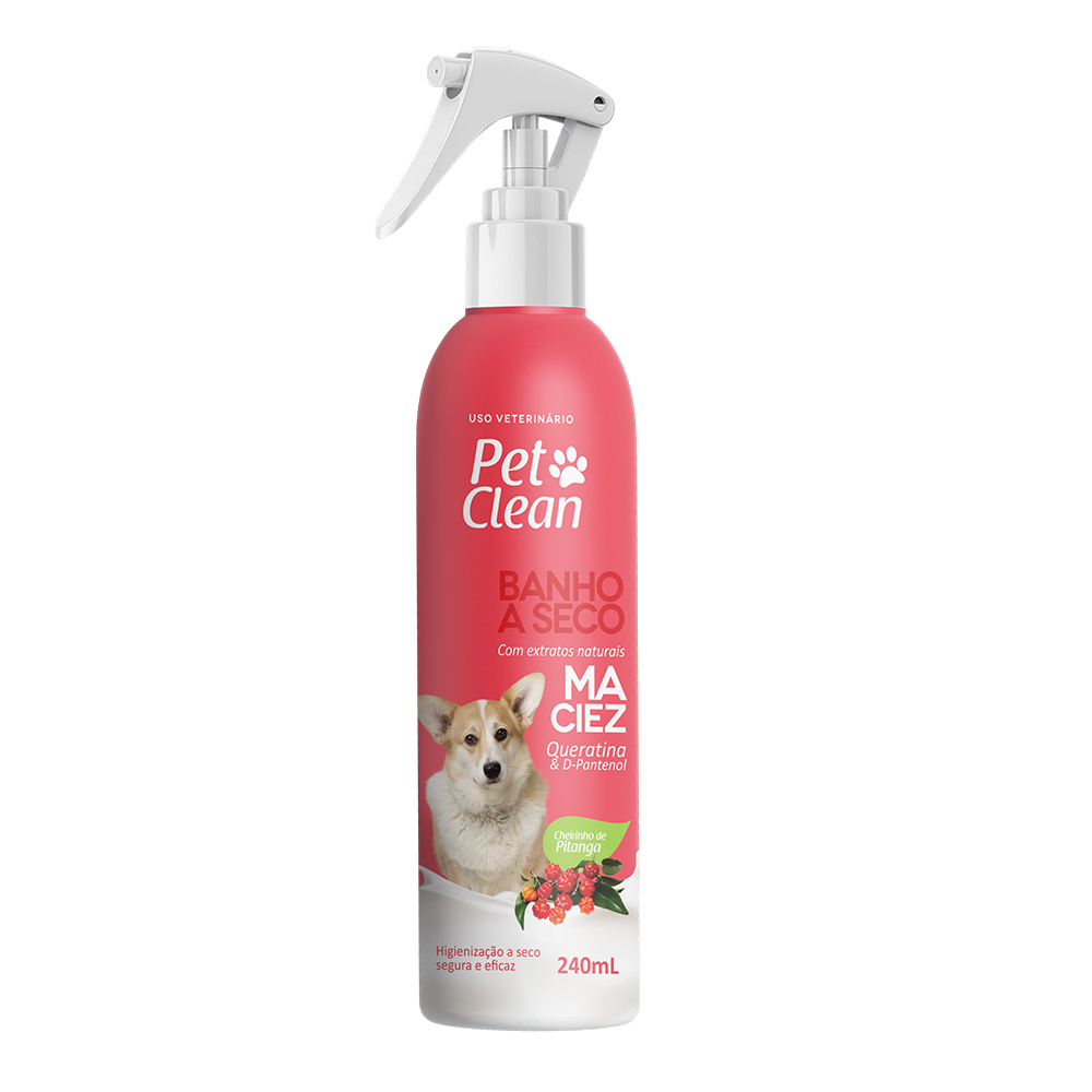 Banho a Seco Pet Clean Maciez Queratina e D-Pantenol 240 mL