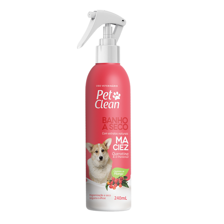 Banho a Seco Pet Clean Maciez Queratina e D-Pantenol 240 mL