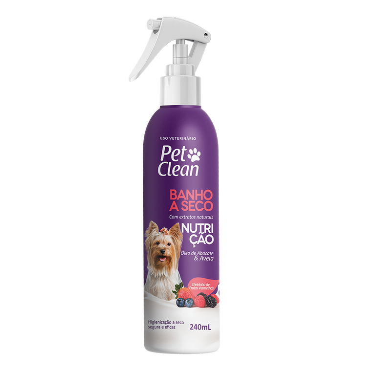 Banho a Seco Pet Clean Nutrição Óleo de Abacate e Aveia 240 mL