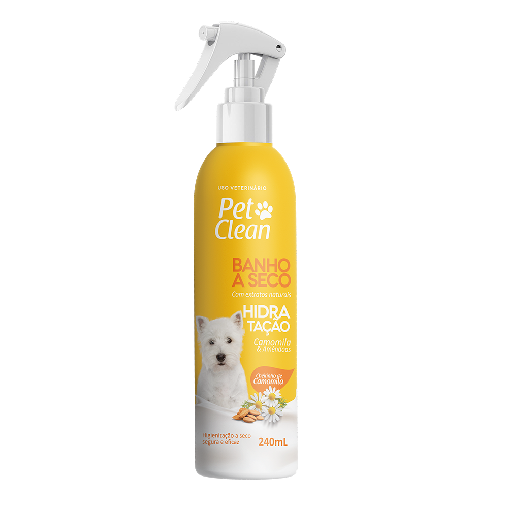 Banho a Seco Pet Clean Hidratação Camomila e Amêndoas 240 mL