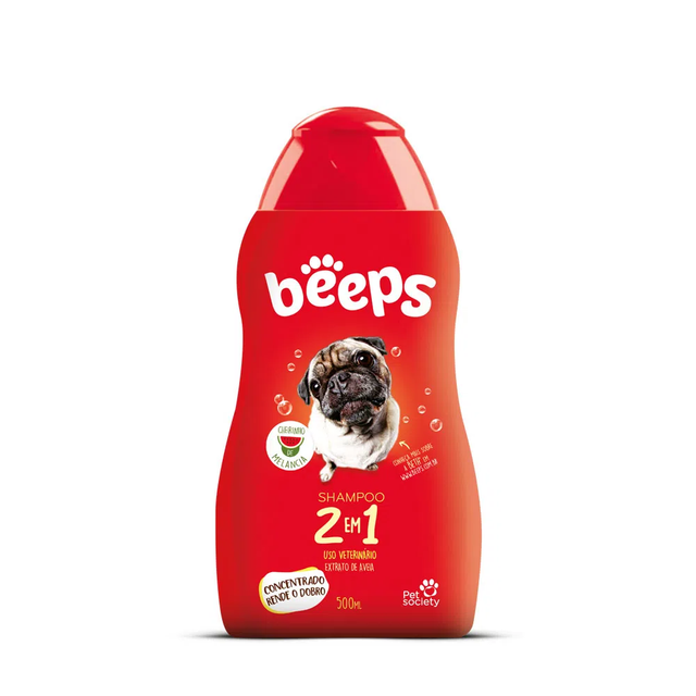 Shampoo Beeps Melancia 2 em 1 para Cães e Gatos 500 mL