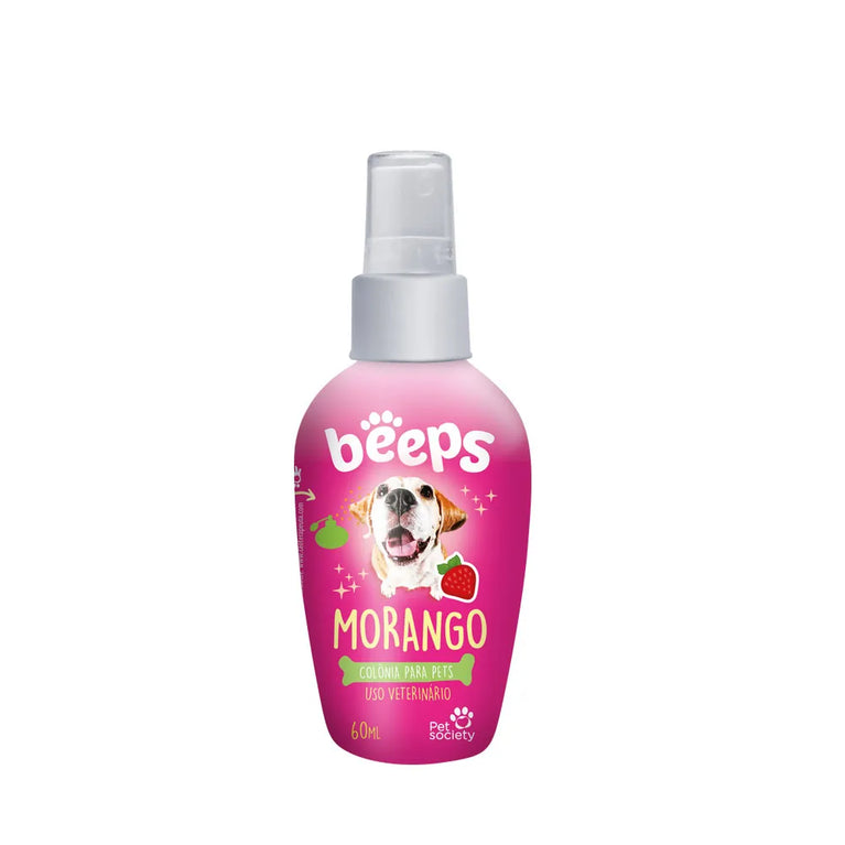 Colônia Beeps Morango para Cães e Gatos 60 mL