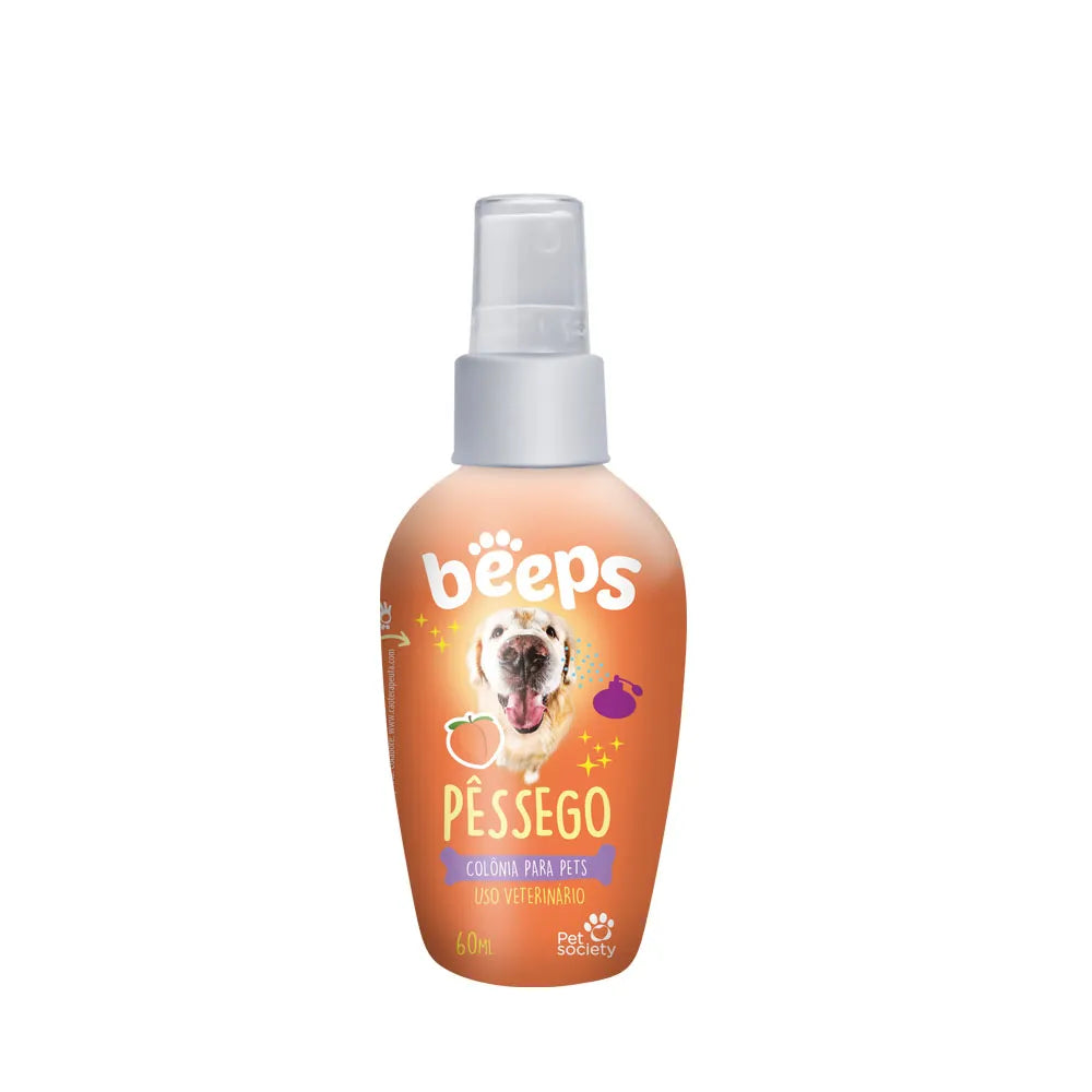 Colônia Beeps Pêssego para Cães e Gatos 60 mL