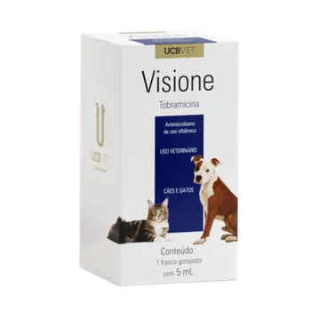 Colírio UCBVET Visione para Cães e Gatos 24 Âmpolas 5 ml Dose Única