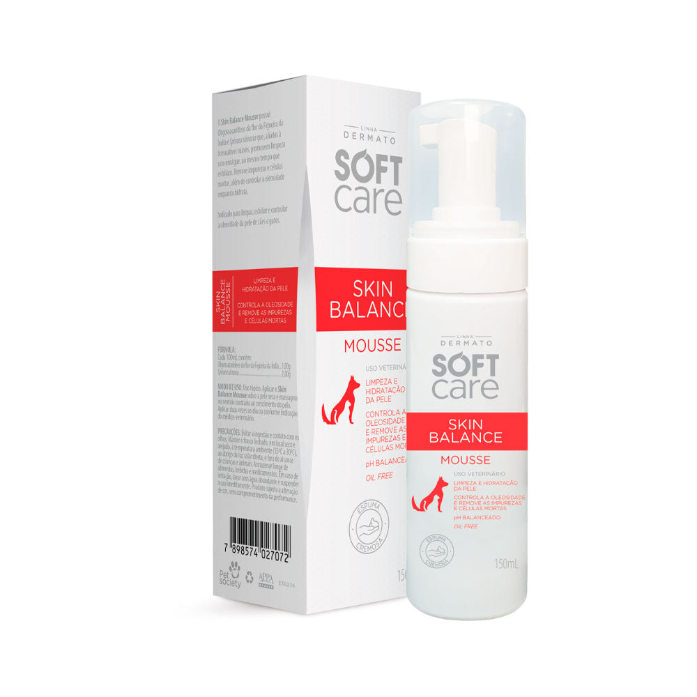 Hidratante Mousse de Limpeza Soft Care Skin Balance para Cães e Gatos 150 mL