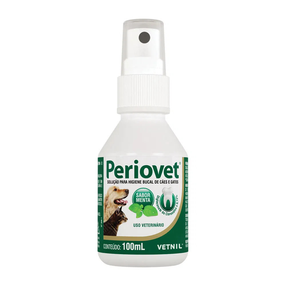 Higienizador Bucal Periovet Spray Vetnil para Cães e Gatos 100 mL