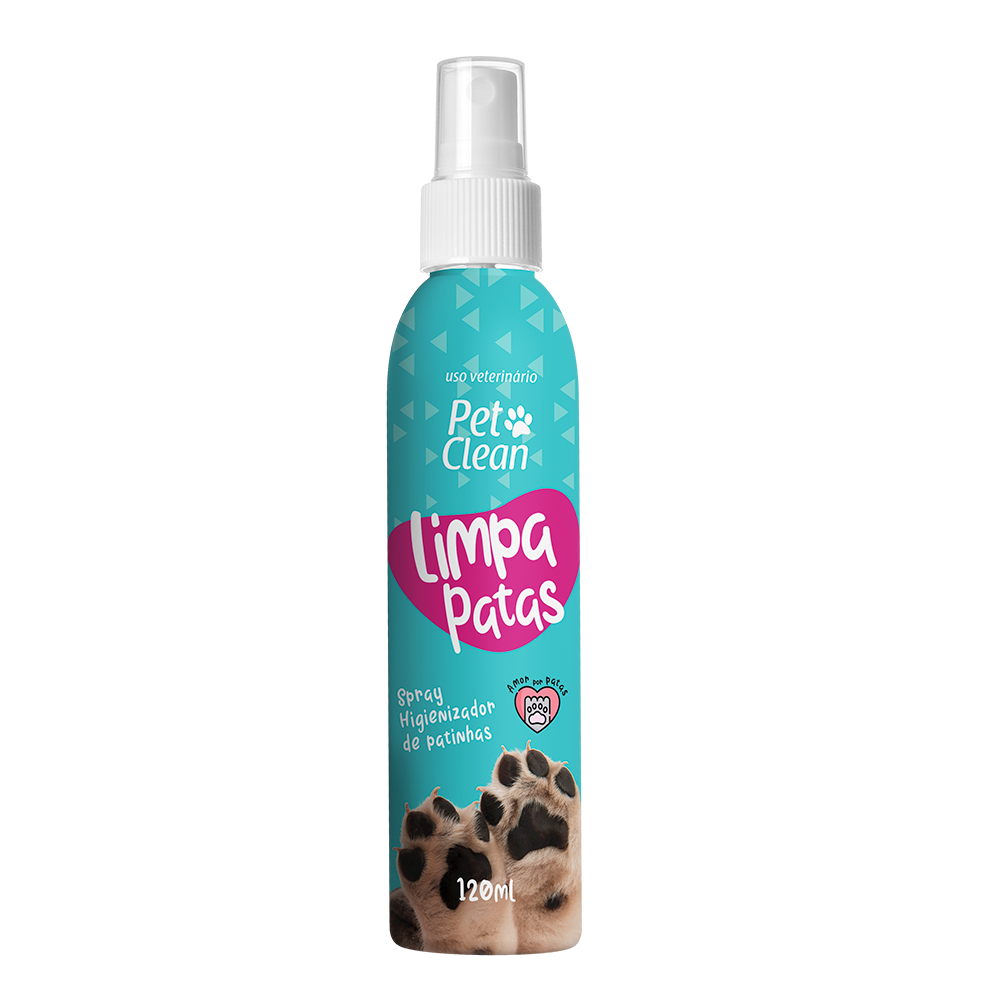 Spray Higienizador Pet Clean Limpa Patas para Cães e Gatos 120 mL