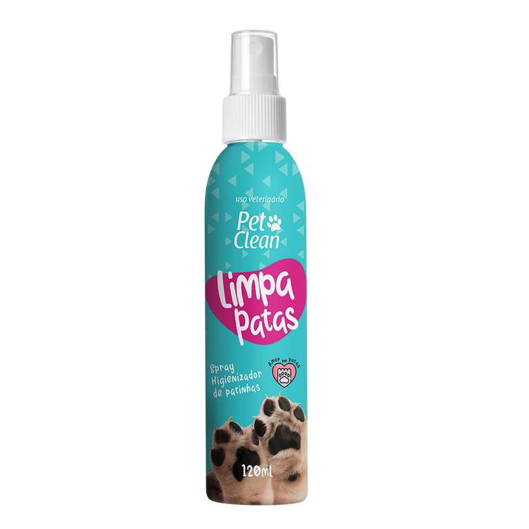 Spray Higienizador Pet Clean Limpa Patas para Cães e Gatos 120 mL