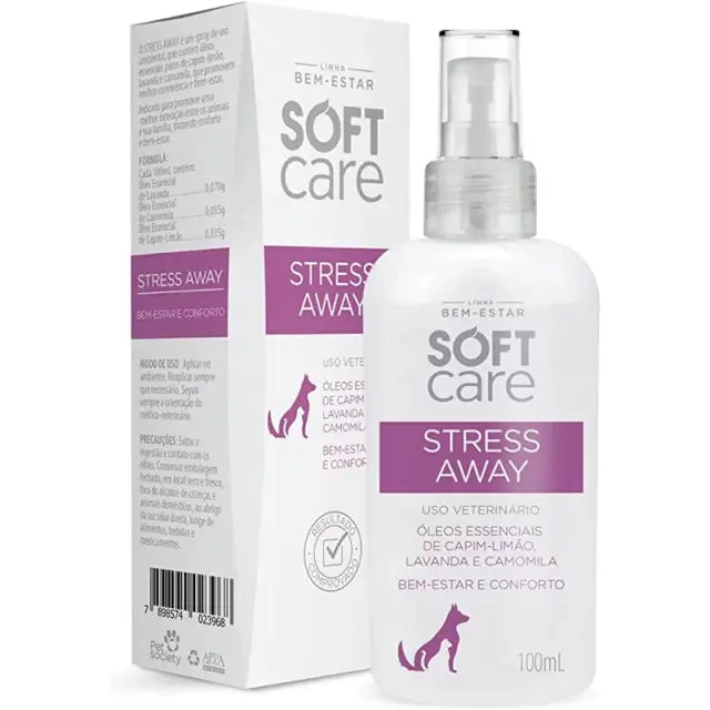 Spray Relaxante Soft Care Stress Away para Cães e Gatos 100 mL