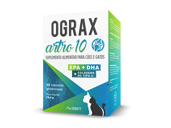 Suplemento Avert Ograx Artro 10 para Cães e Gatos 30 Cápsulas