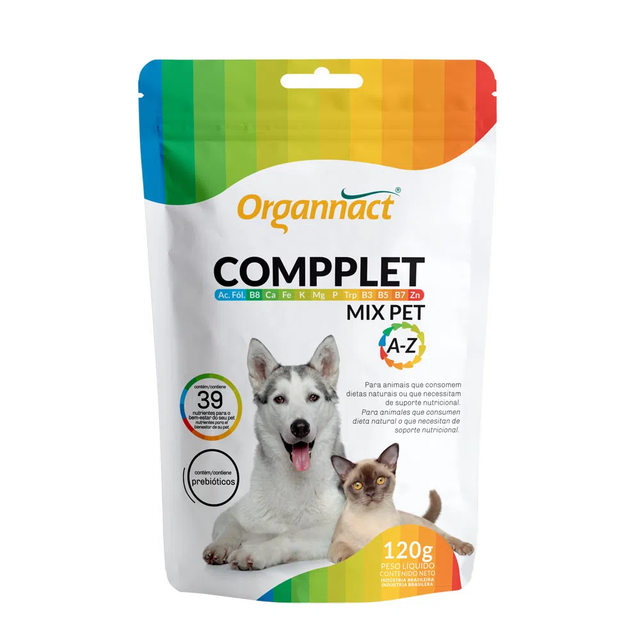 Suplemento Organnact Compplet Mix A-Z para Cães e Gatos 120 g