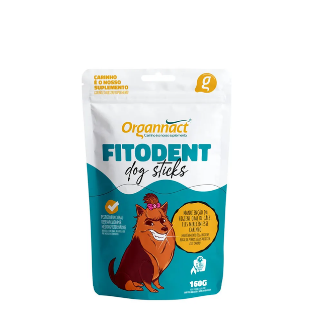 Suplemento Organnact Fitodent Plus Palitos para Cães 160 g