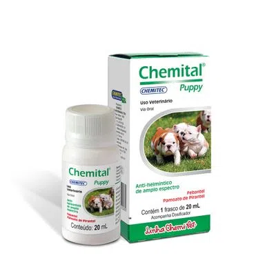 Vermífugo Chemital Chemitec Puppy para Cães Filhotes 20 mL