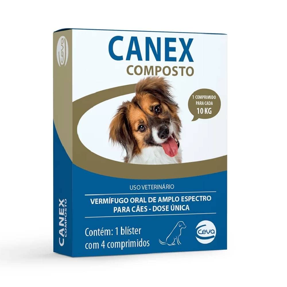 Vermífugo Ceva Canex Composto para Cães 4 Comprimidos