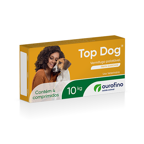 Vermífugo Top Dog Ourofino Cães de até 10 Kg 4 Comprimidos