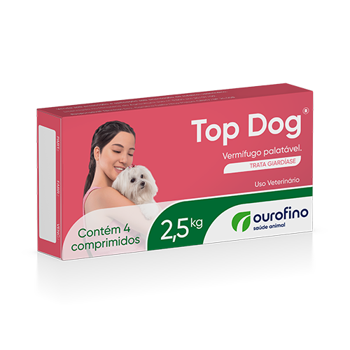 Vermífugo Top Dog Ourofino Cães de até 2,5 Kg 4 Comprimidos