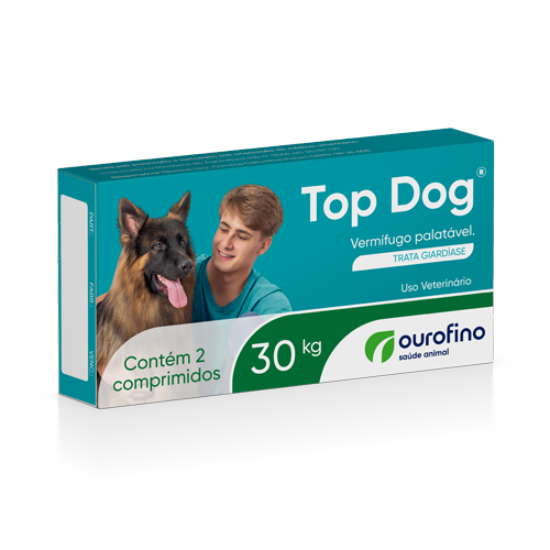 Vermífugo Top Dog Ourofino Cães de até 30 Kg 2 Comprimidos