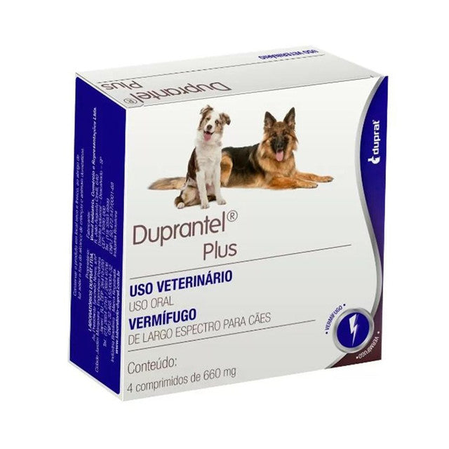 Vermífugo Duprat Duprantel Plus para Cães 4 Comprimidos