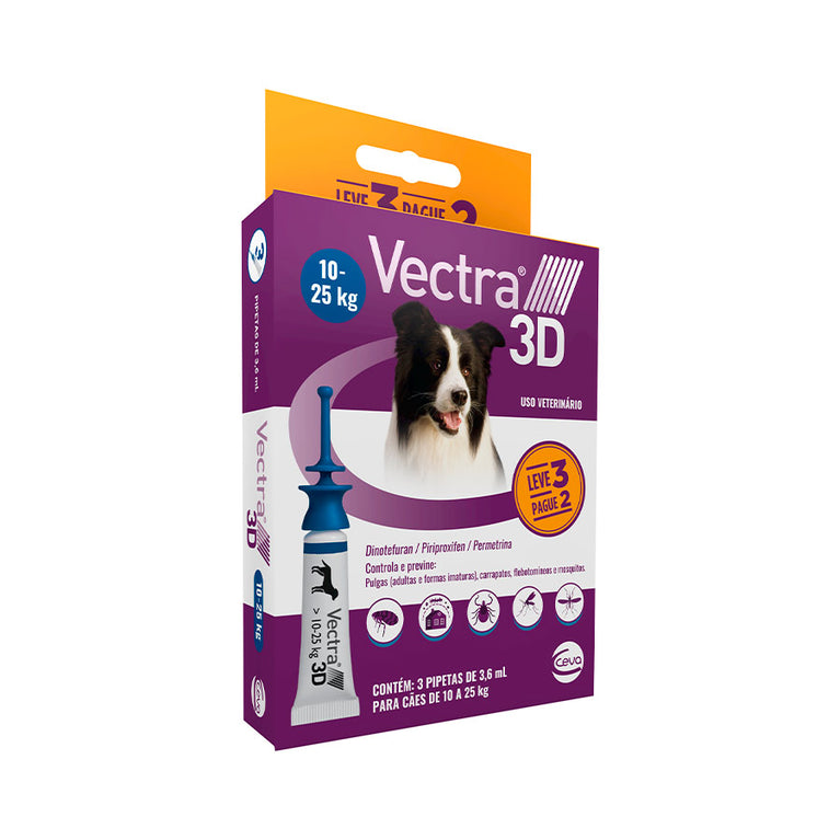 Antipulgas e Carrapatos Ceva Vectra 3D para Cães de 10 até 25 Kg 3,6 mL