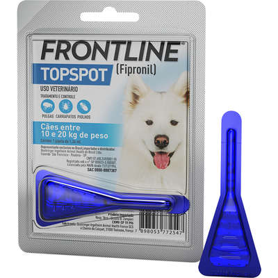 Antipulgas e Carrapatos Frontline Topspot Pipeta 1,34 ml para Cães de 10 a 20 Kg