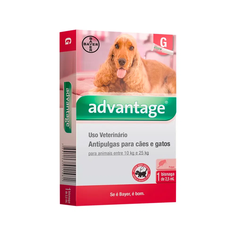 Antipulgas Bayer Advantage para Cães e Gatos de 10 a 25 Kg 2,5 mL 1 Bisnaga