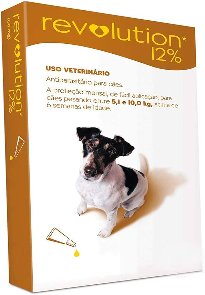 Antipulgas Revolution Zoetis 12% para Cães de 5,1 a 10 Kg 0,50 mL