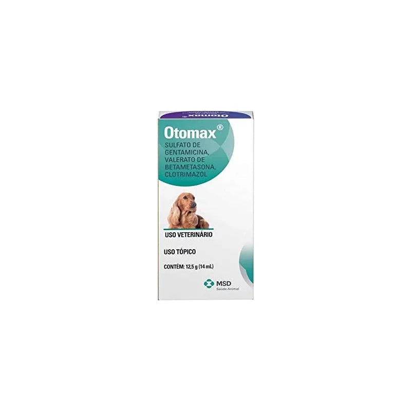 Solução Otológica Otomax MSD para Cães e Gatos 12,5 g/14 mL