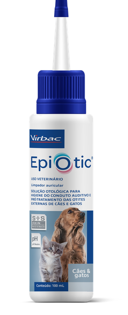 Solução Limpeza de Orelha Epiotic SIS Virbac para Cães e Gatos 100 mL