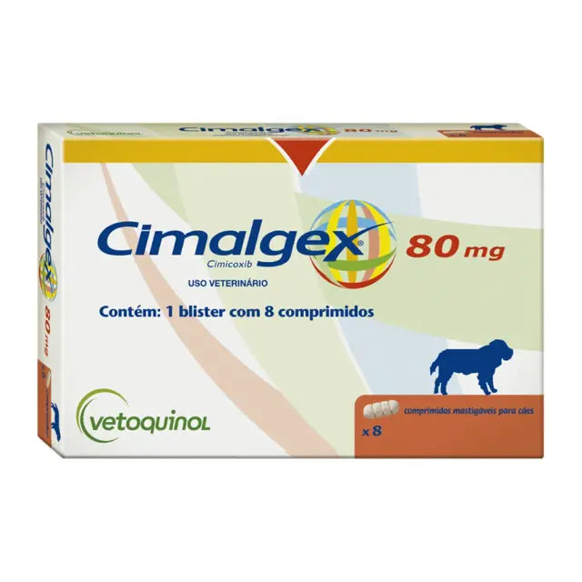 Anti-inflamatório Cimalgex 80 mg para Cães Vetoquinol 8 comprimidos