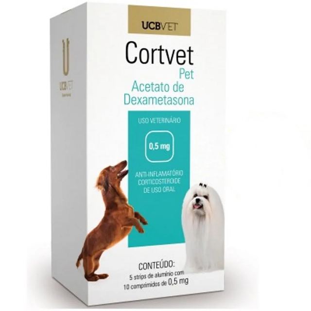 Anti-inflamatório Cortvet para Cães 0,5 mg 10 Comprimidos